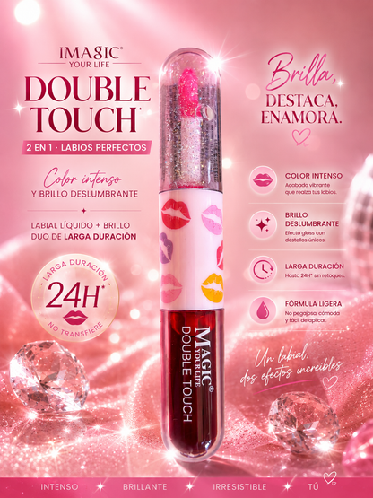 💋 Magic Double Touch 2 en 1 – Tinte + Brillo para Labios