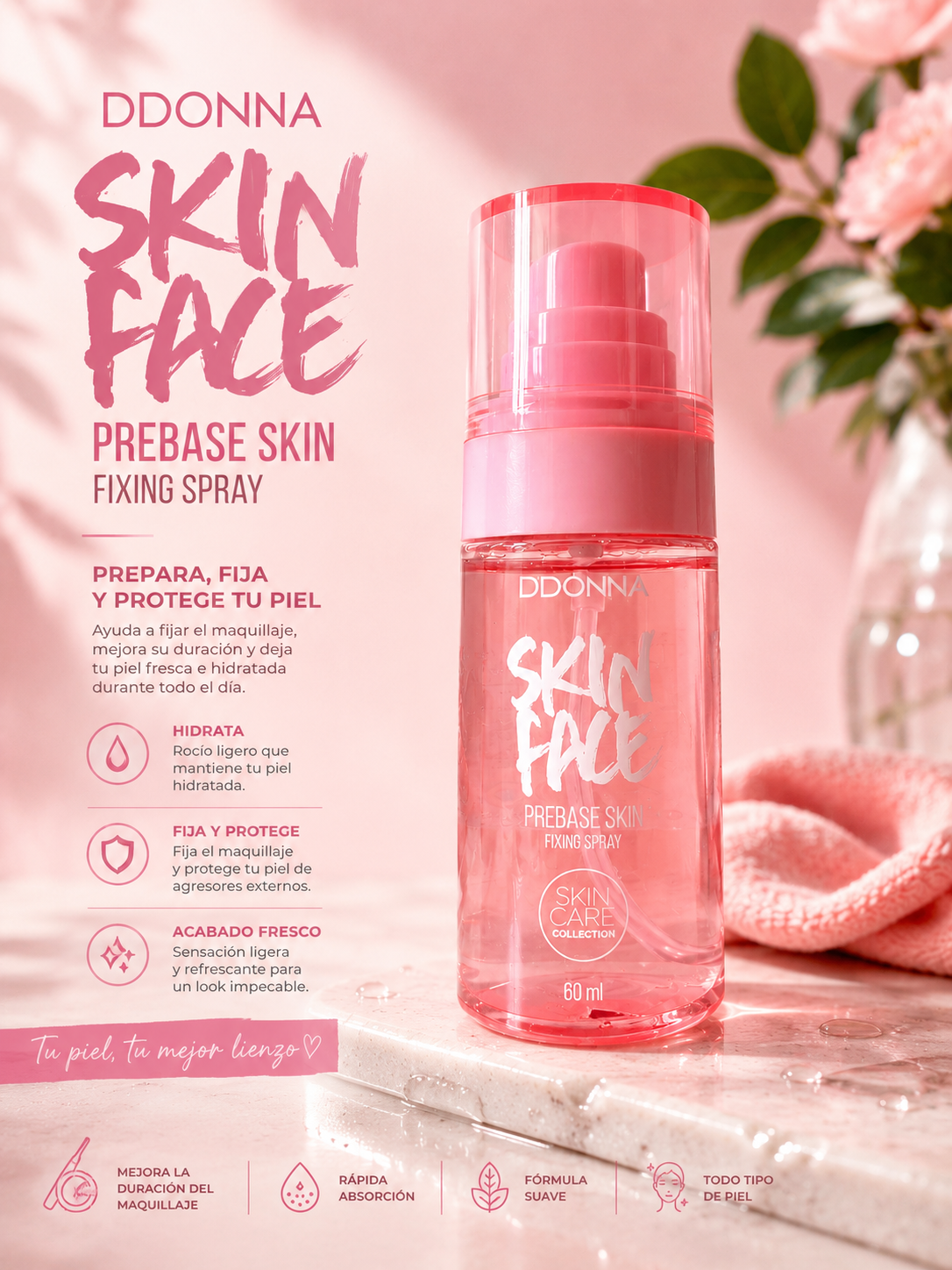 DDONNA Skin Face Prebase Profesional de Larga Duración