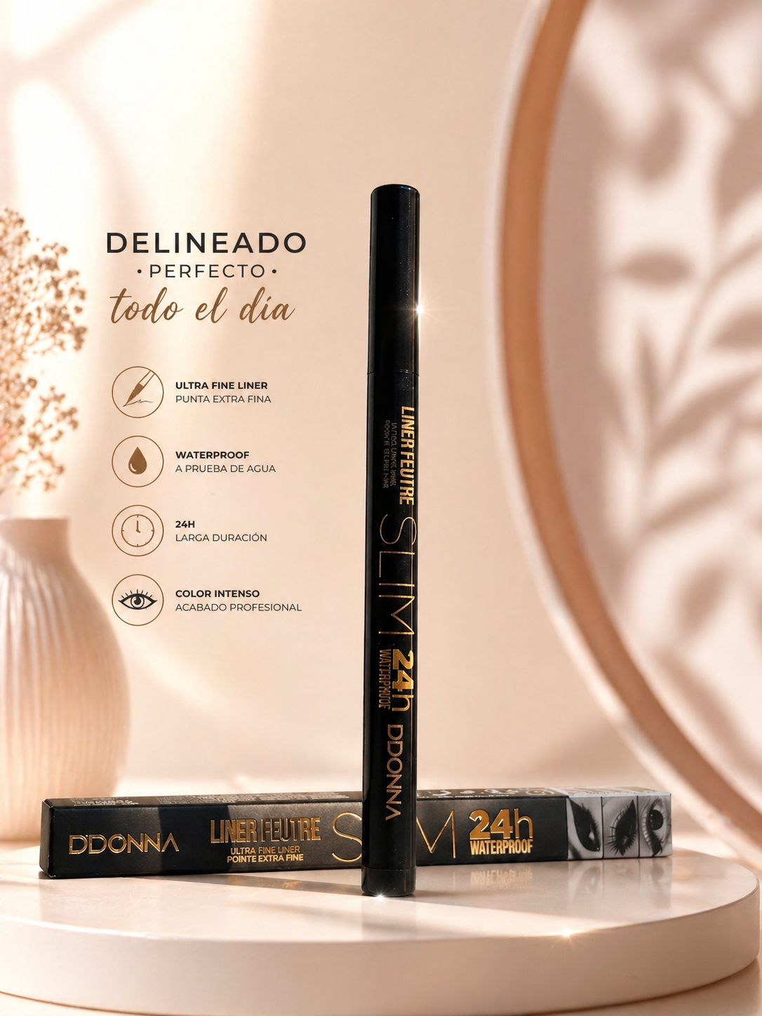 Delineador Líquido Ultra Fino 24H Waterproof – Precisión Profesional