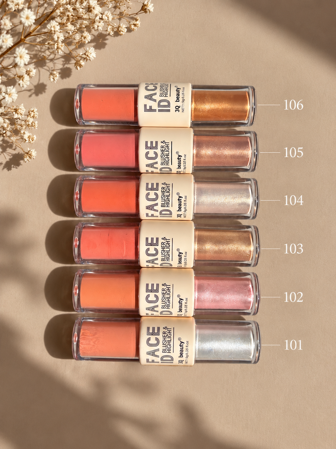 Blush & Highlighter 2 en 1 Face ID – 3Q Beauty