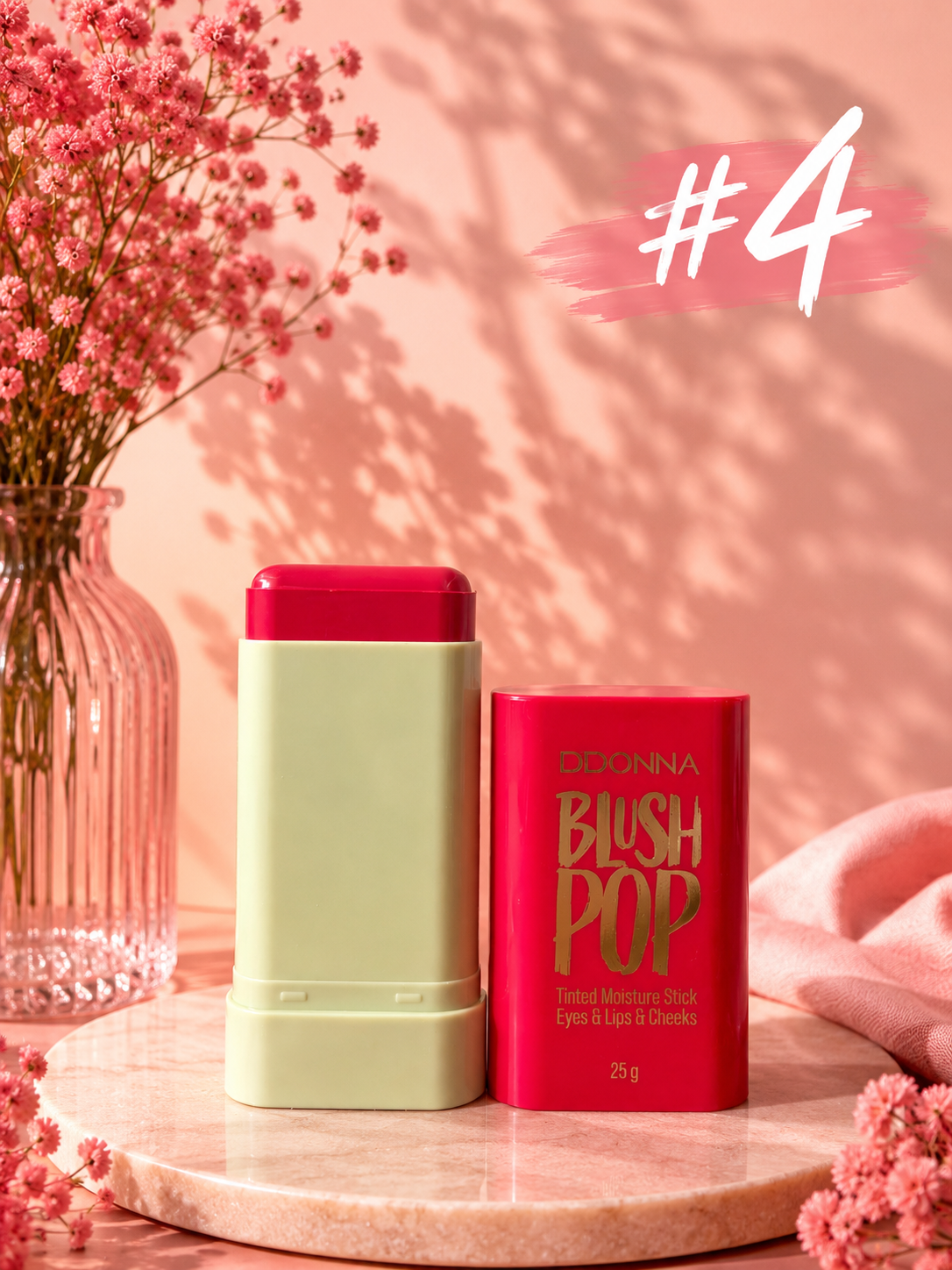 Blush Pop DDONNA 3 en 1 | Stick para Labios, Mejillas y Ojos | Waterproof