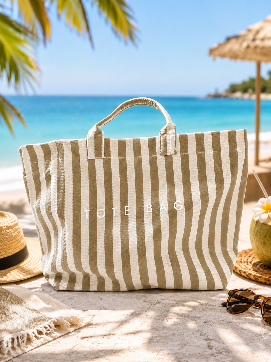 Bolso Tote Rayas Chic – Grande, Ligero y Multifuncional