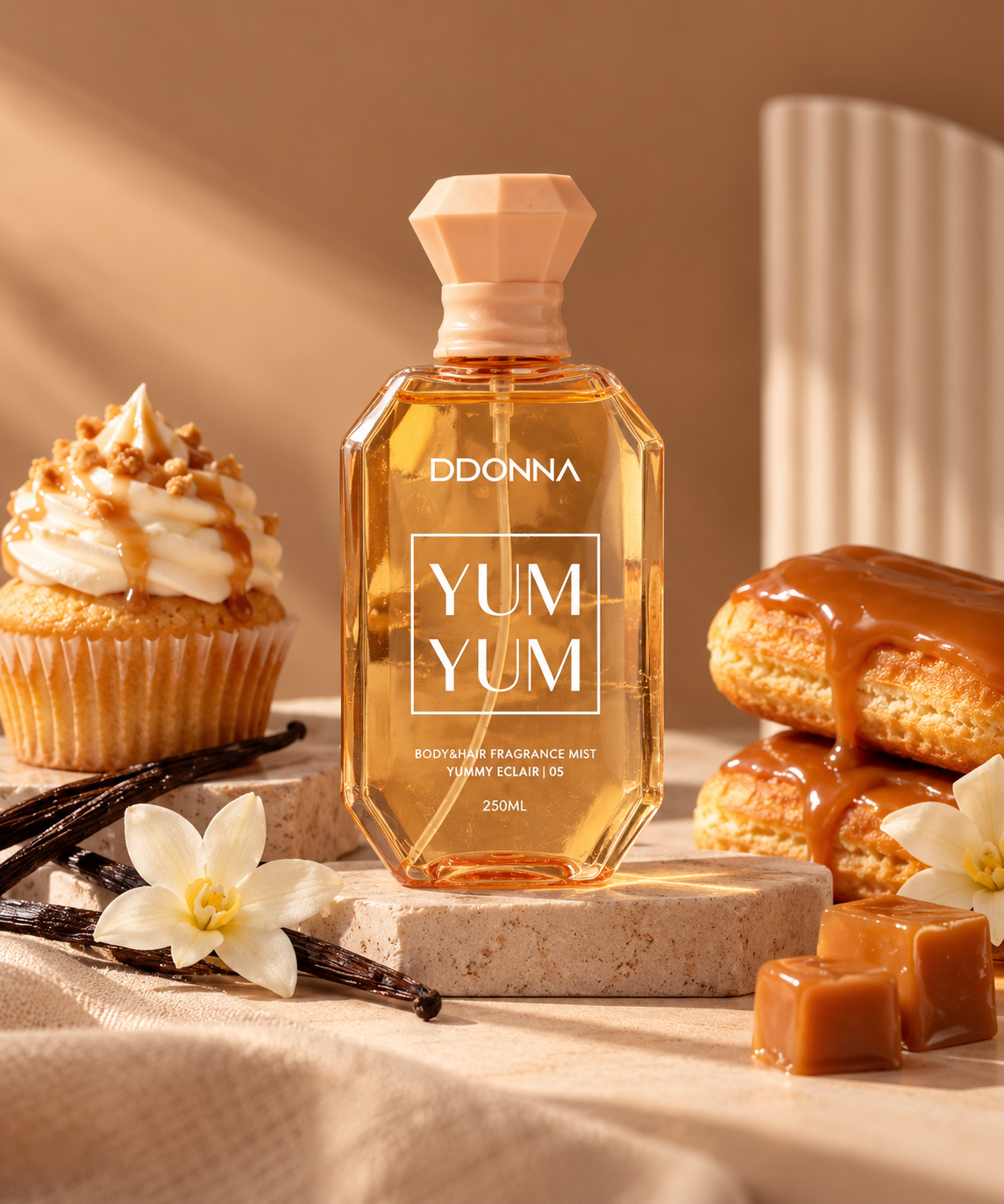 Bruma Perfumada Yum Yum Éclaire para Cuerpo y Cabello – D'Donna 250 ml