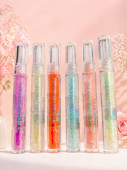 Gloss Diamond Glow ✨ Brillo con Glitter + Efecto Labios Jugosos