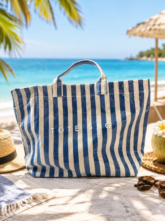 Bolso Tote Rayas Chic – Grande, Ligero y Multifuncional