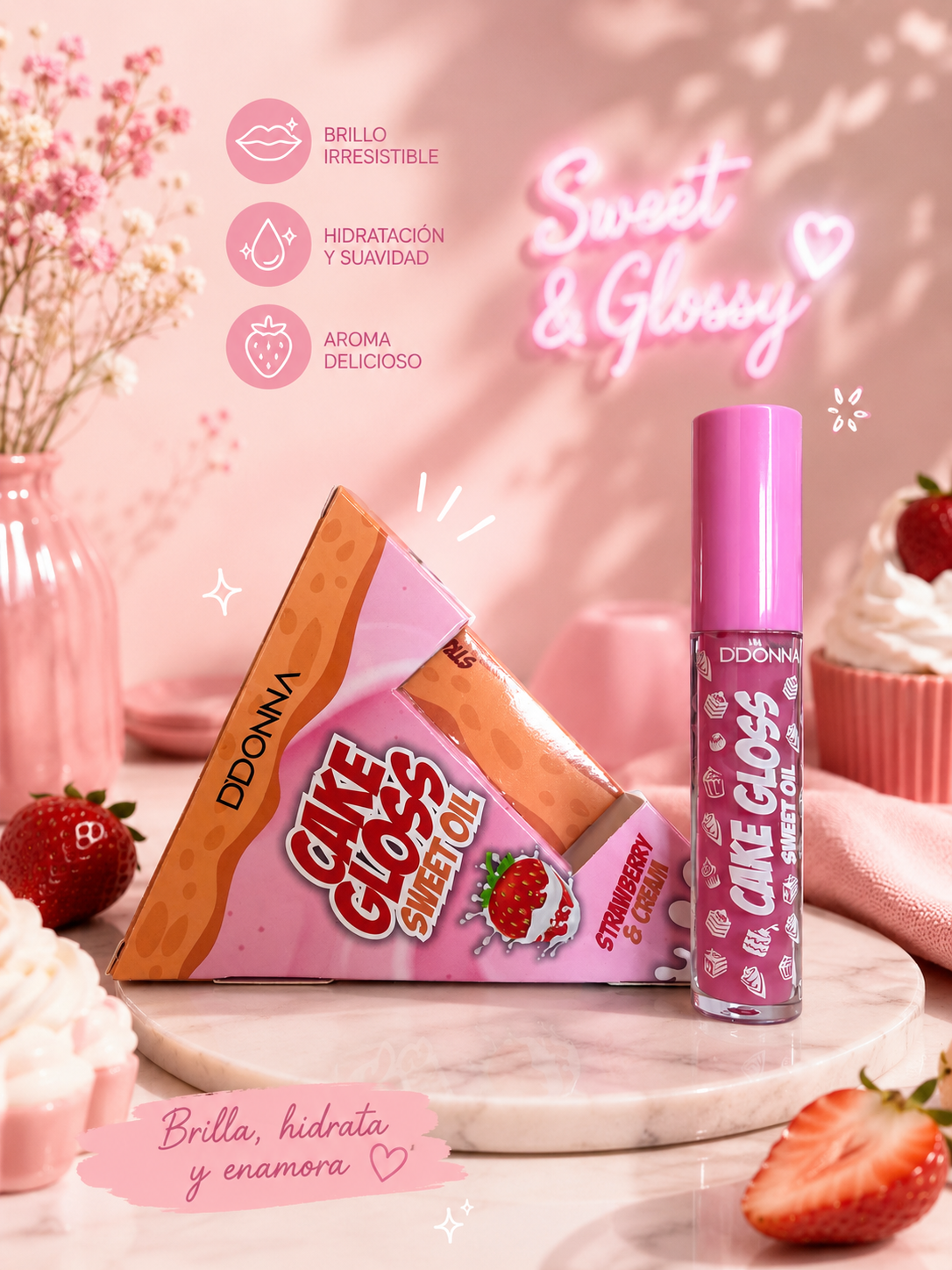 DDONNA Cake Gloss – Strawberry & Cream 🍓✨